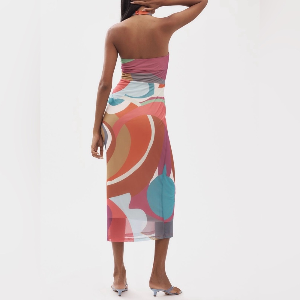 Anthropologie Multicolor Abstract Print Midi Dress - Picture 6 of 15